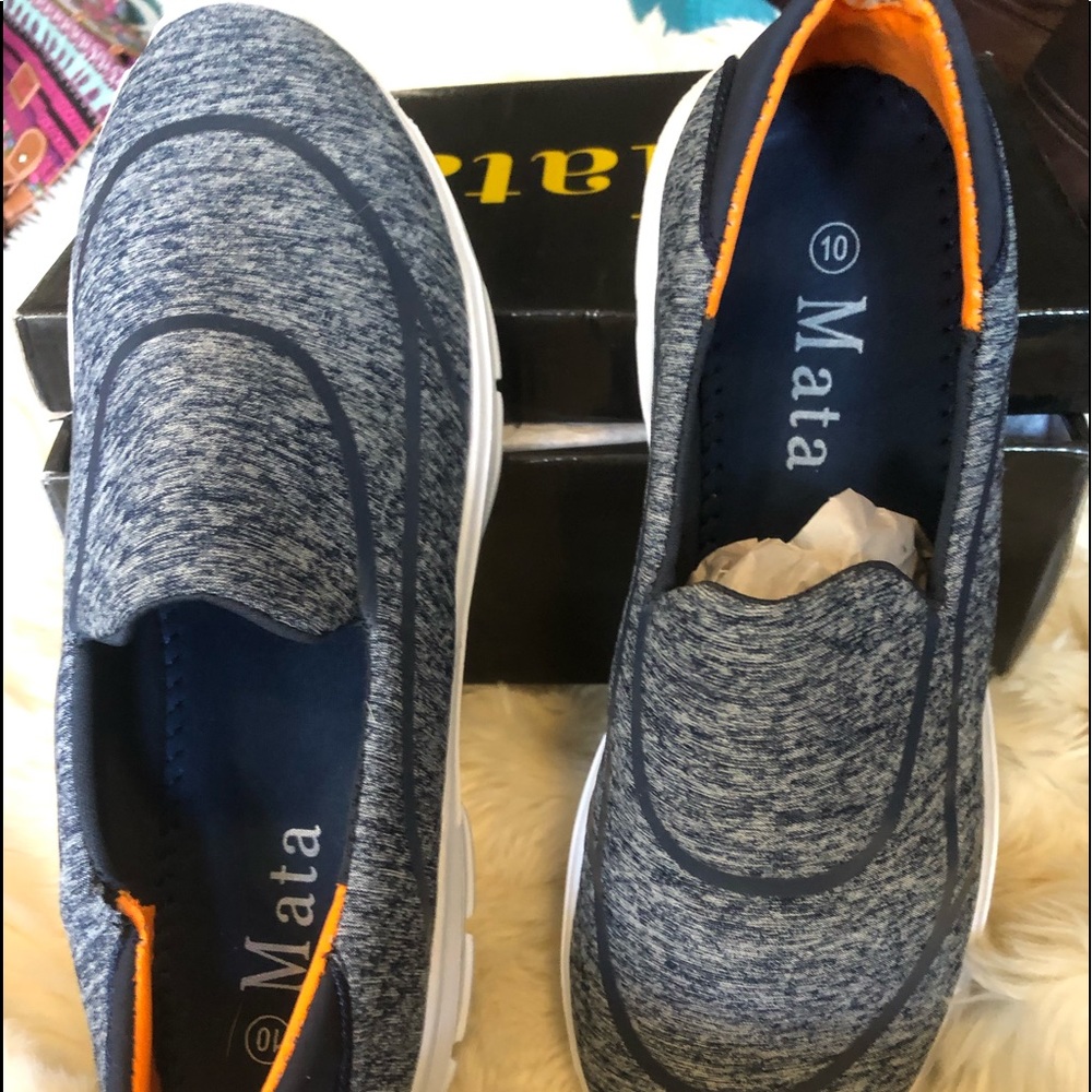 Men Mata Slip On Shoes Tennis Sneakers Navy